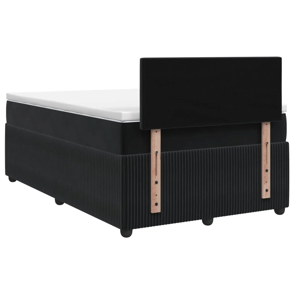 Letto box spring con materasso Nero 120 x 190 cm Velluto 3453103