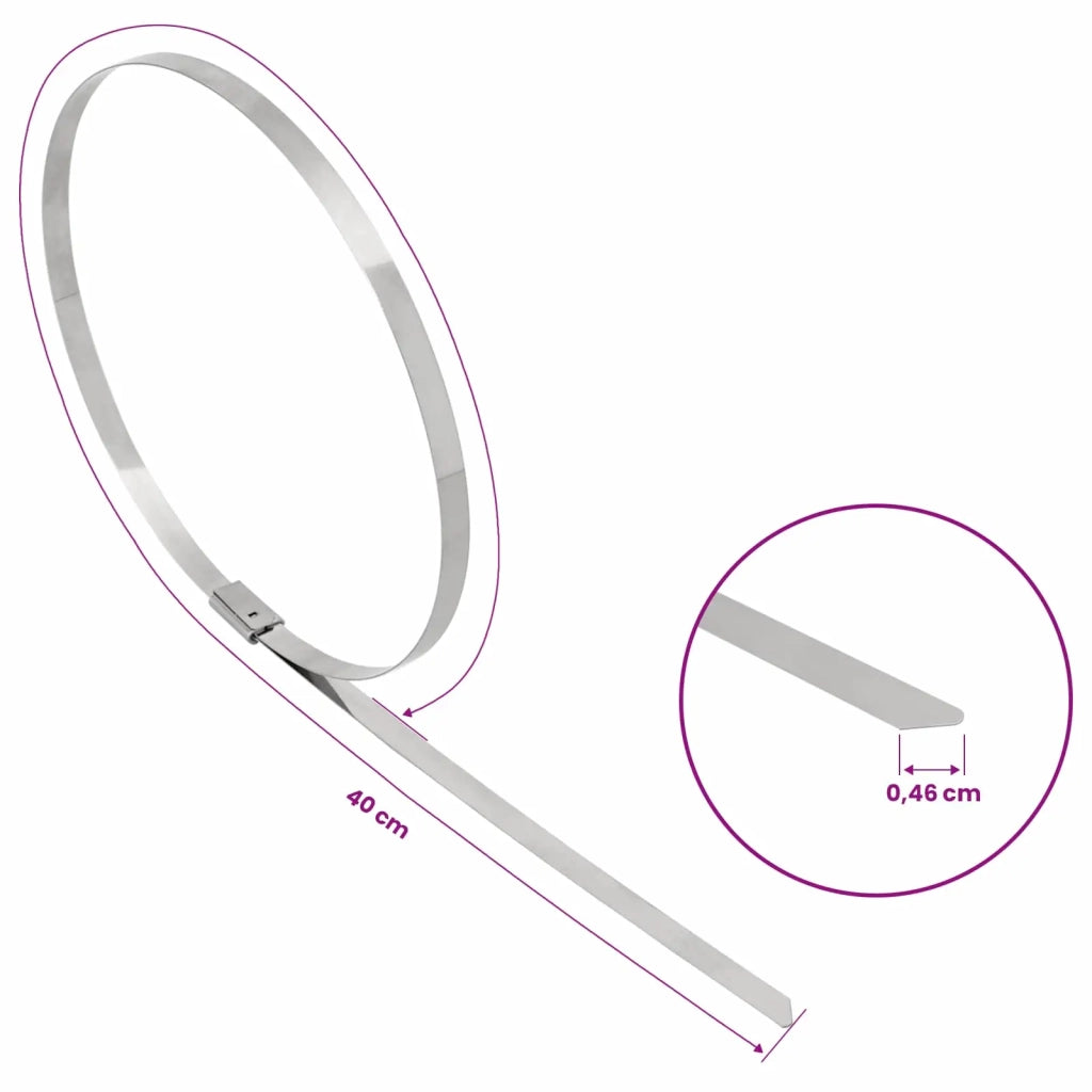 Fascetta per Cavi 50 pz 4,6 x 400 mm Argento 42029306