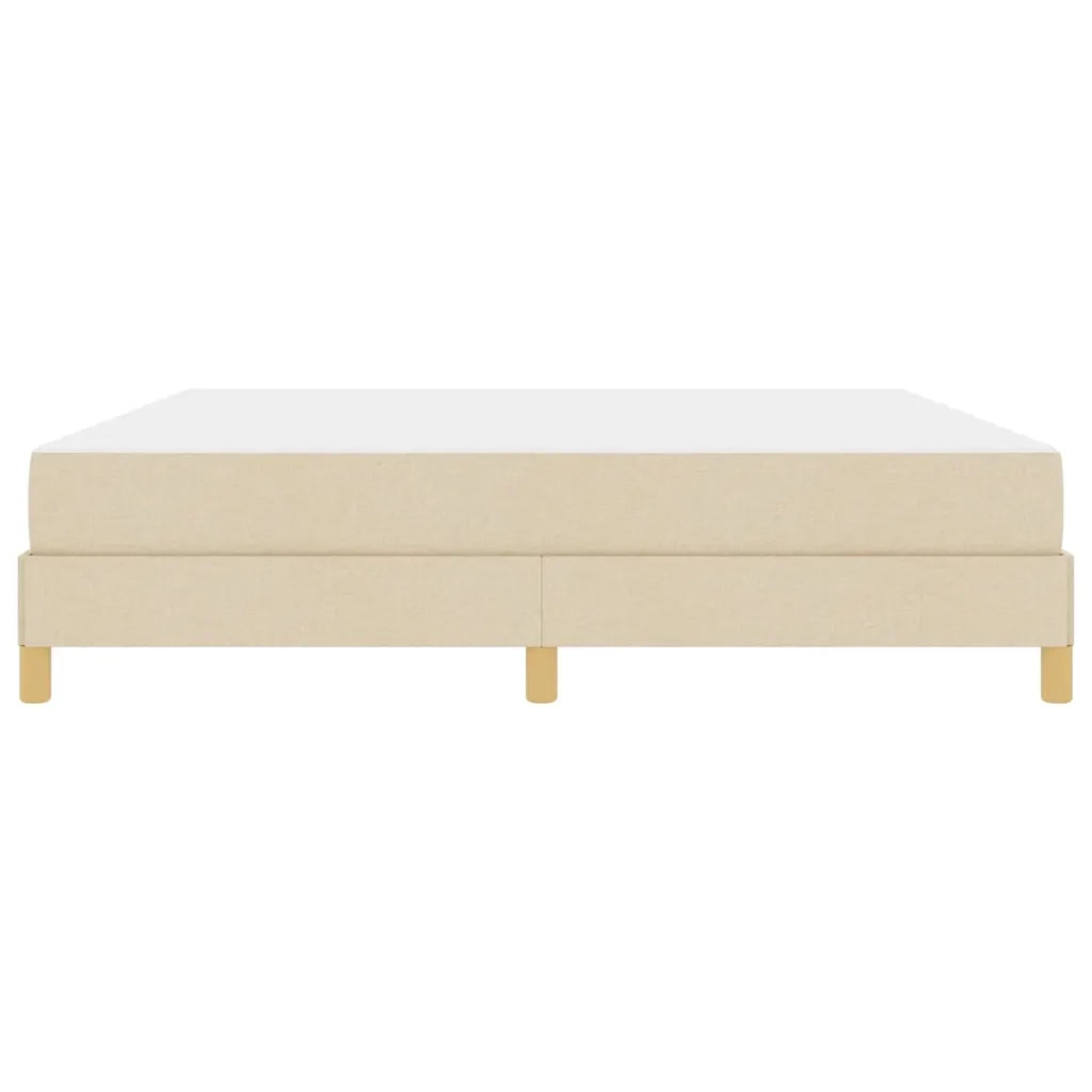 Letto a molle con materasso Crema 180 x 200 cm Tessuto