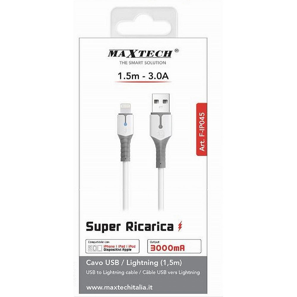 Trade Shop - Cavo Per Dati Super Ricarica Usb Lightning 3a 1.5mt Per Iphone Ipad Ipod F-ip045 -