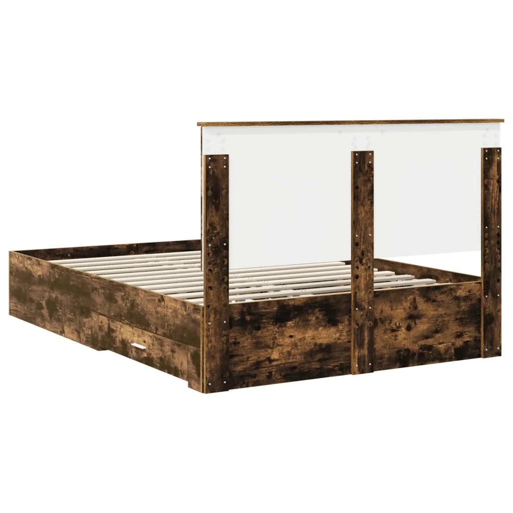 Struttura del letto Rovere fumé 140 x 200 cm Legno multistrato 3411300