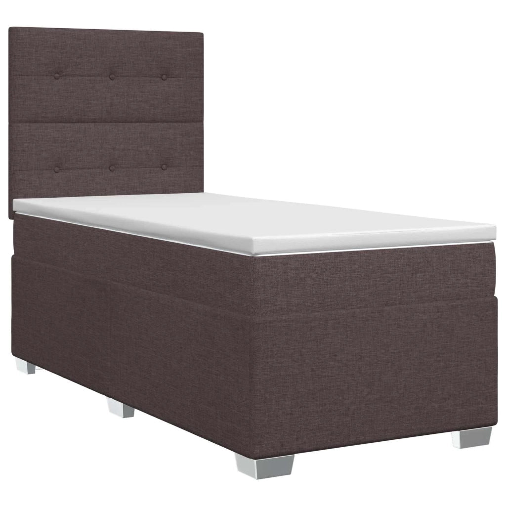 Letto box spring con materasso Marrone Scuro 80 x 200 cm 3453279