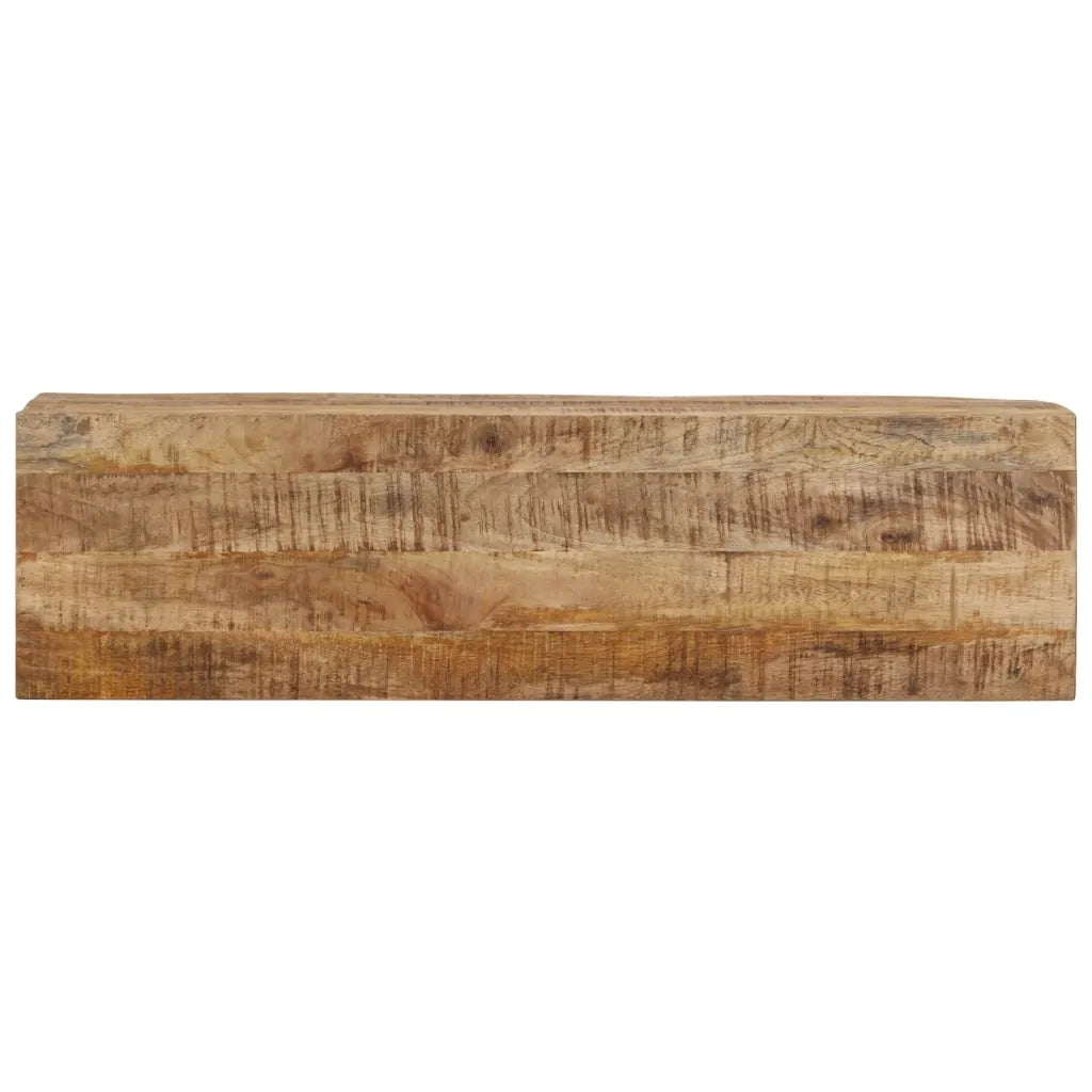 Tavolo Consolle 110x30x75cm Legno Massello Mango Grezzo e Ferro 376066