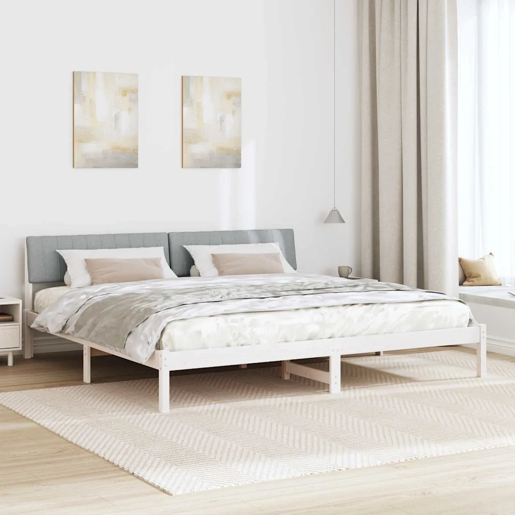 Struttura del Letto Bianco e grigio chiaro 200 x 200 cm