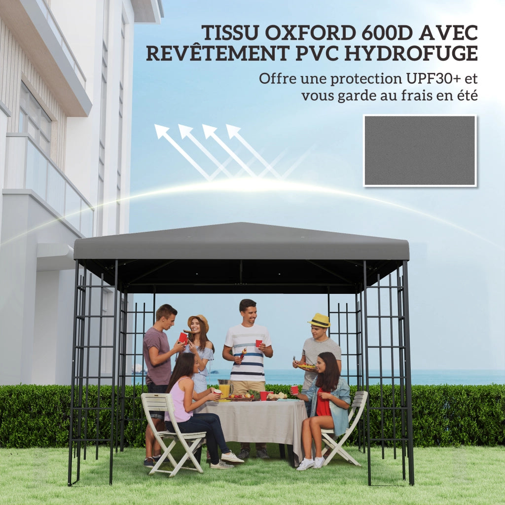 Telo di ricambio per gazebo 3x3m ¨C Xylo ¨C grigio scuro con protezione solare UPF30+