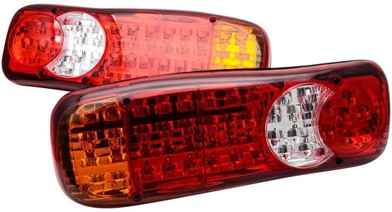 2 Set di Fari Posteriori LED per Rimorchi, 12V, 46 LED, Adatto per Camion e Semirimorchi