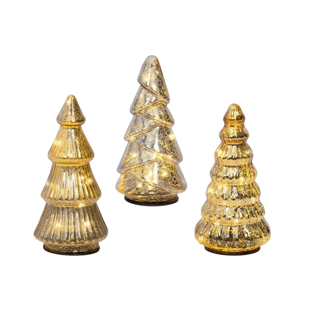 Albero Vt Oro c/LED ass d9x17,5cm ASS