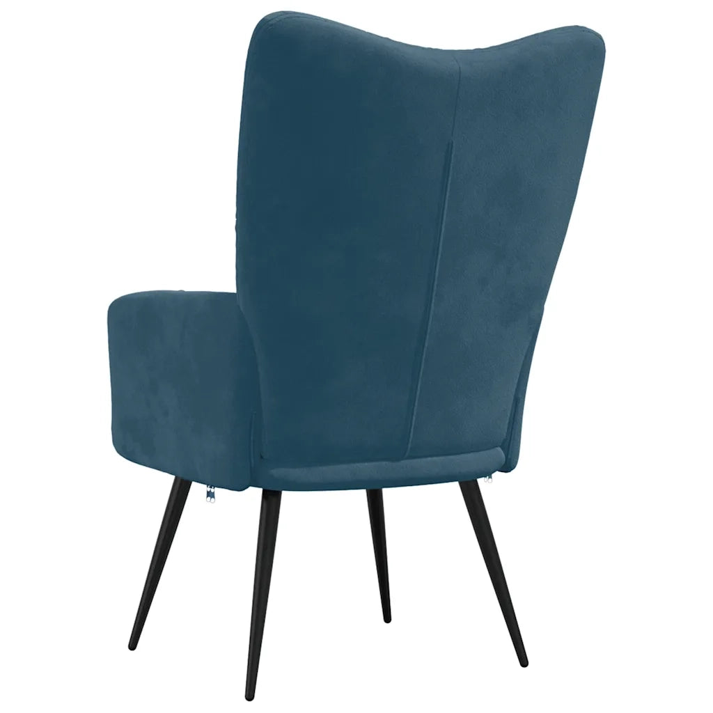 Sedia Relax Blu in Velluto 328083