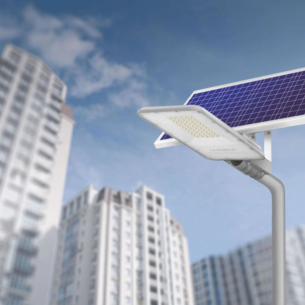 Lampione solare LED 2500lm 5000K telecomando IP65 Videx