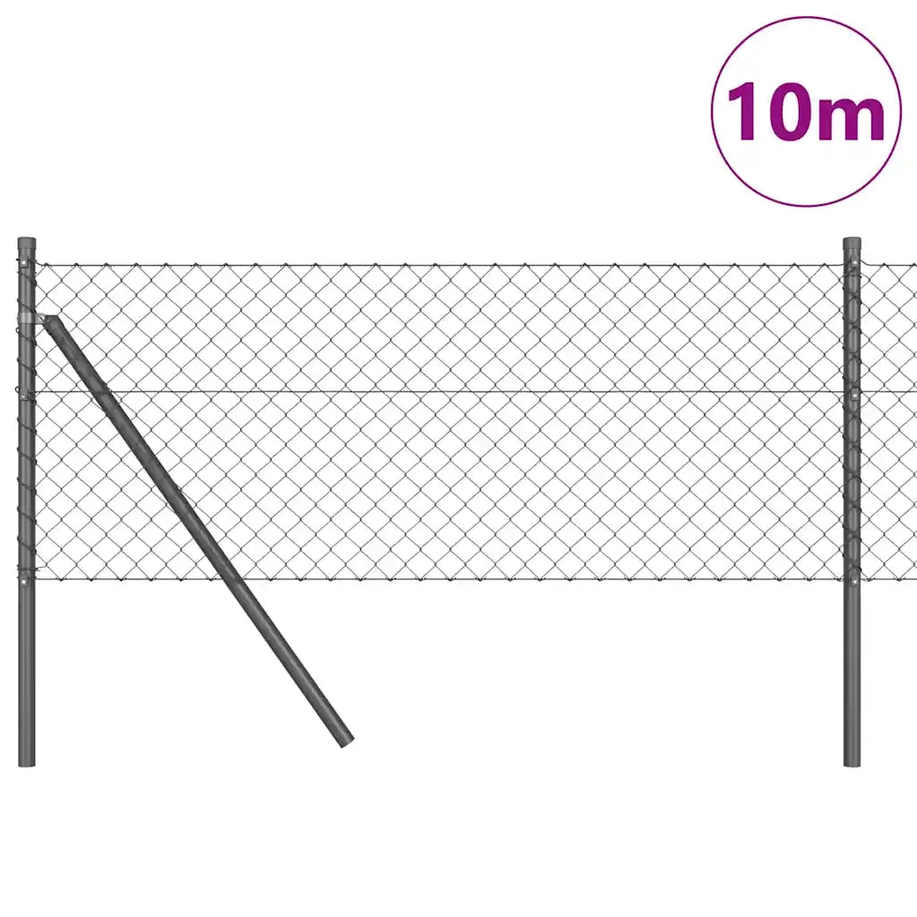 Palo della recinzione | Pannello per recinzione Grigio 10 x 0,6 m (rete 40 x 40 mm)