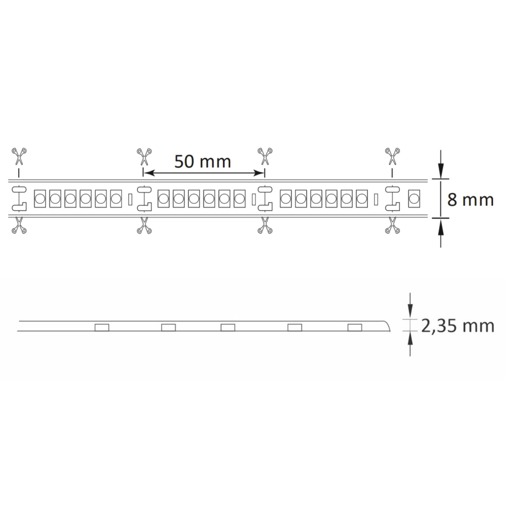 Kit striscia LED 24V 5m IP65 6500K con switch Polux