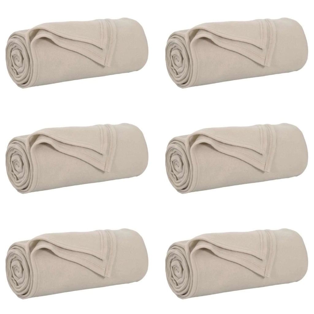 Coperte da Pile 6 pcs Beige 200 x 150 cm Panno 42017046