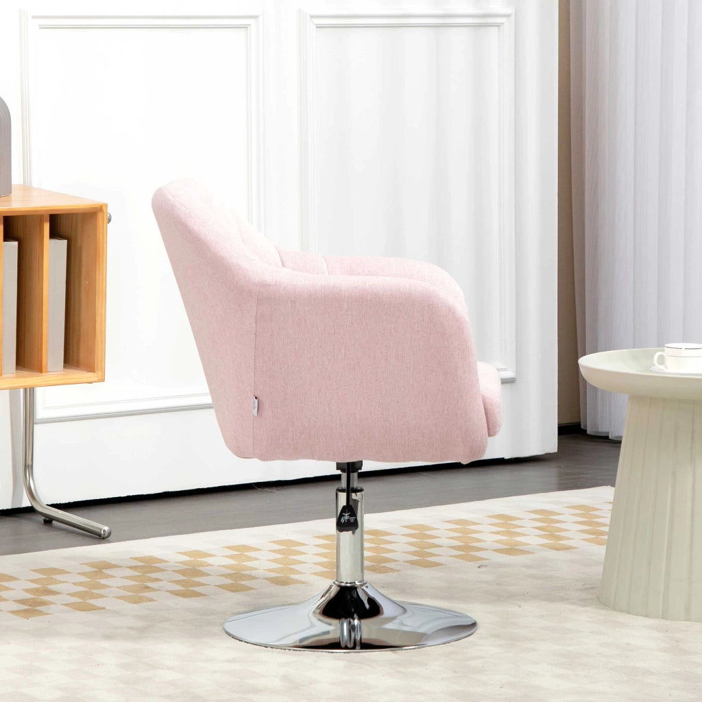 Poltrona girevole con poggiapiedi e cuscino lombare ¨C Minimal ¨C struttura in metallo, colore rosa