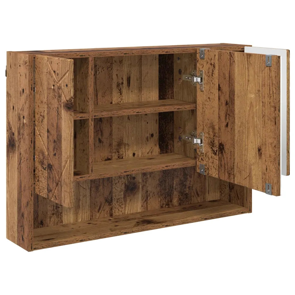 Mobiletto per specchio con porta Legno vecchio 80 x 17 x 55 cm 883362