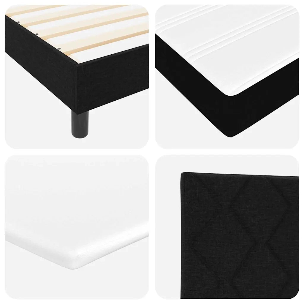 Letto a molle con cuscino Nero 120 x 200 cm Tessuto 3338757