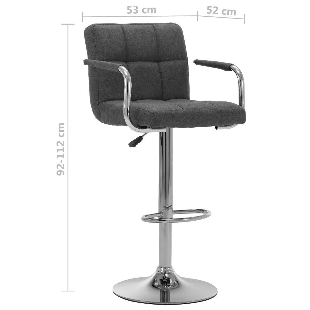 Sedia da Bar Grigio Scuro in Tessuto 283410