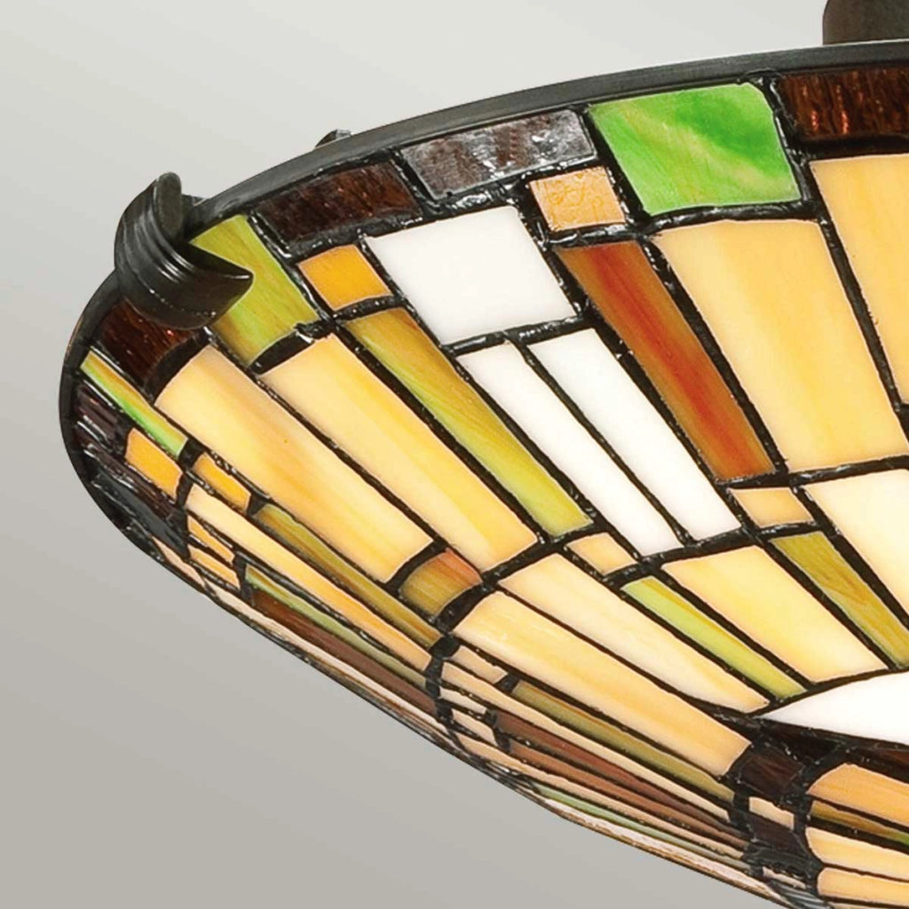 Plafoniera Tiffany multicolore Quoizel Reed 2xE27 60W