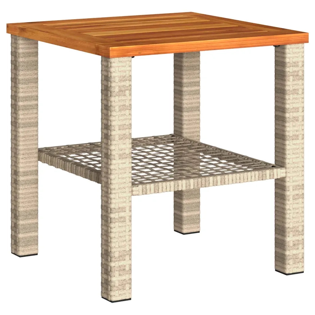 Set da Bistrò 3 pz con Cuscini Beige Polyrattan e Legno Acacia 366261