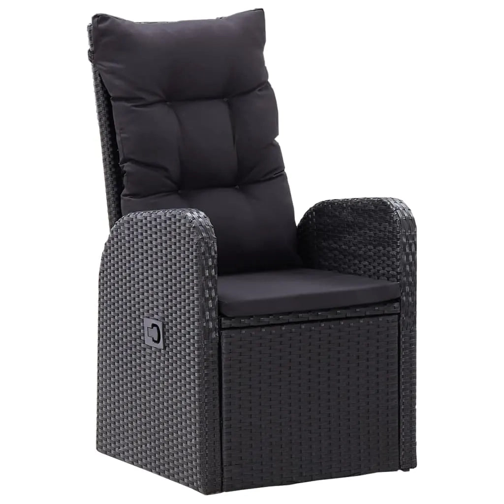 Set da Pranzo da Giardino 9 pz con Cuscini Nero 3099504
