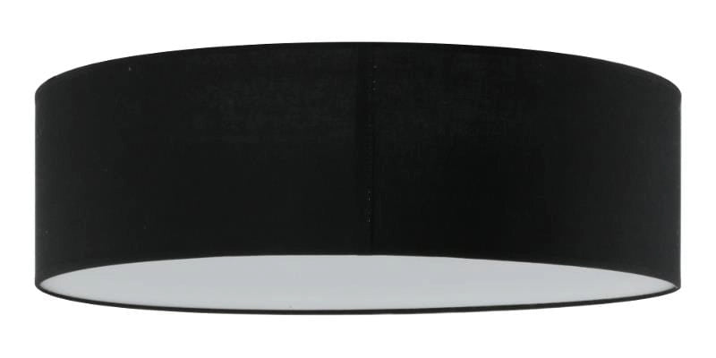 Plafoniera Lampex Iglo nera 50cm 3xE27 tessuto metallo