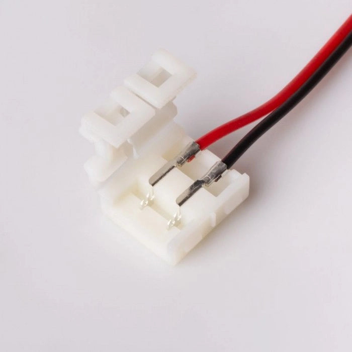 Connettore doppio per striscia LED mono 8mm IP63 cavo 10cm