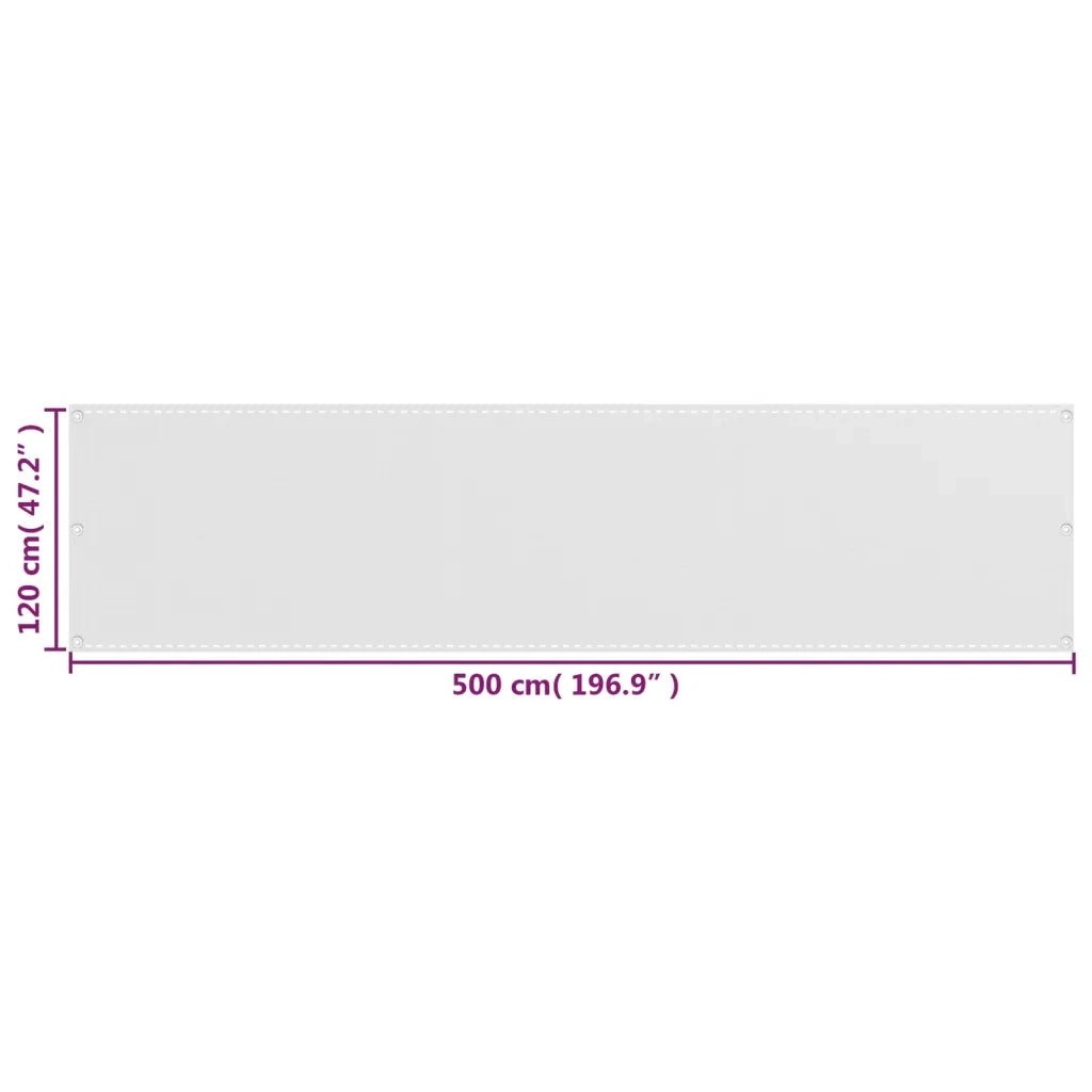 Schermo da balcone | Paravento da Balcone Bianco 120x500 cm in HDPE