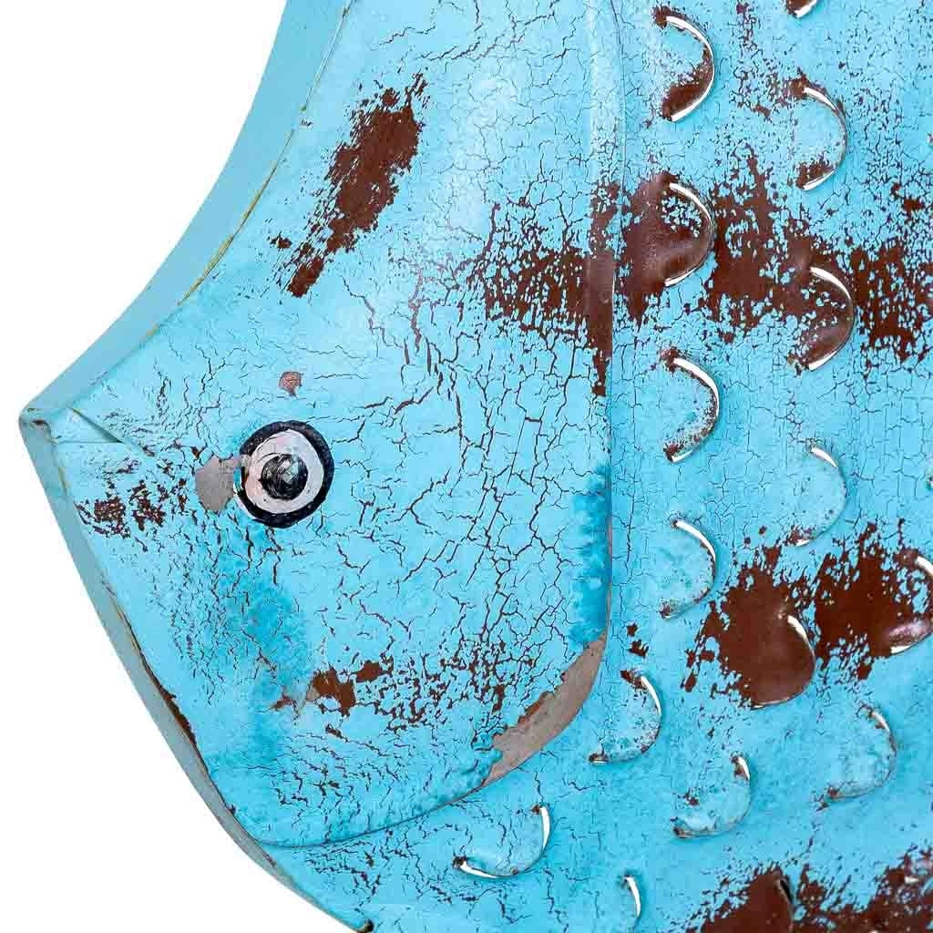 Figura pesce metallo blu 45x15x57h cm