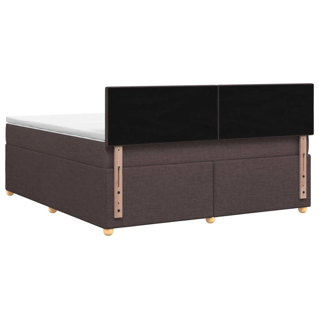 Letto box spring con materasso Marrone Scuro 140 x 190 cm 3450954