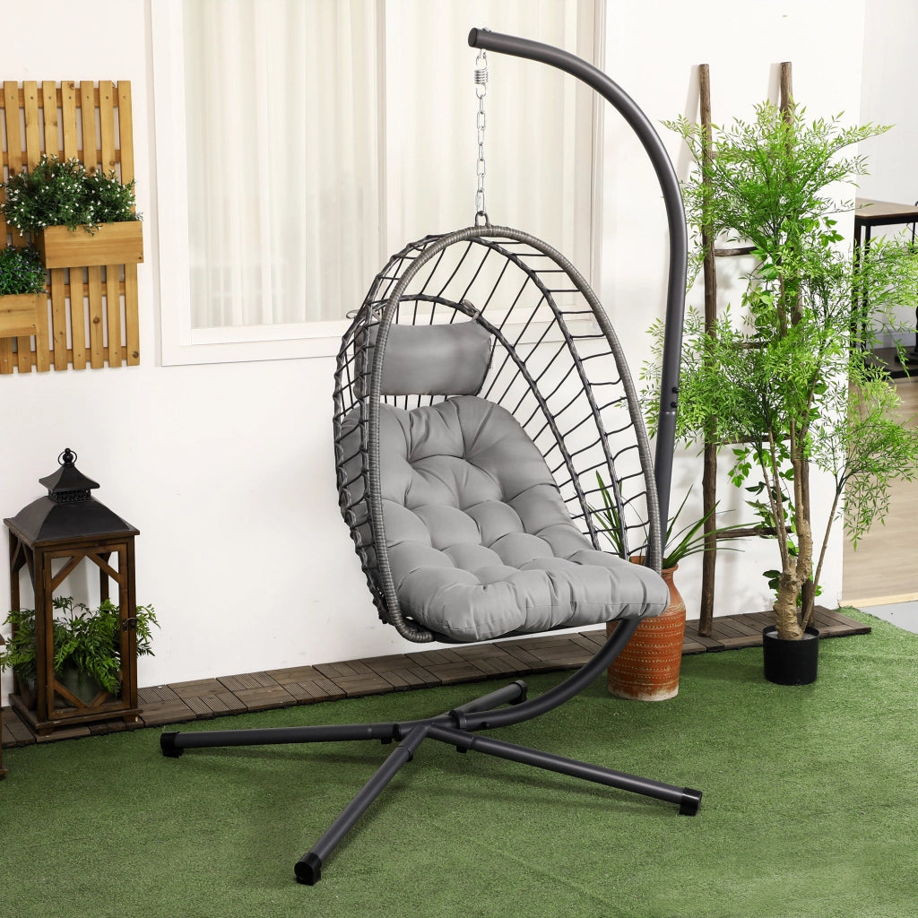 Poltrona Sospesa in Rattan ¨C Minimal ¨C Grigio