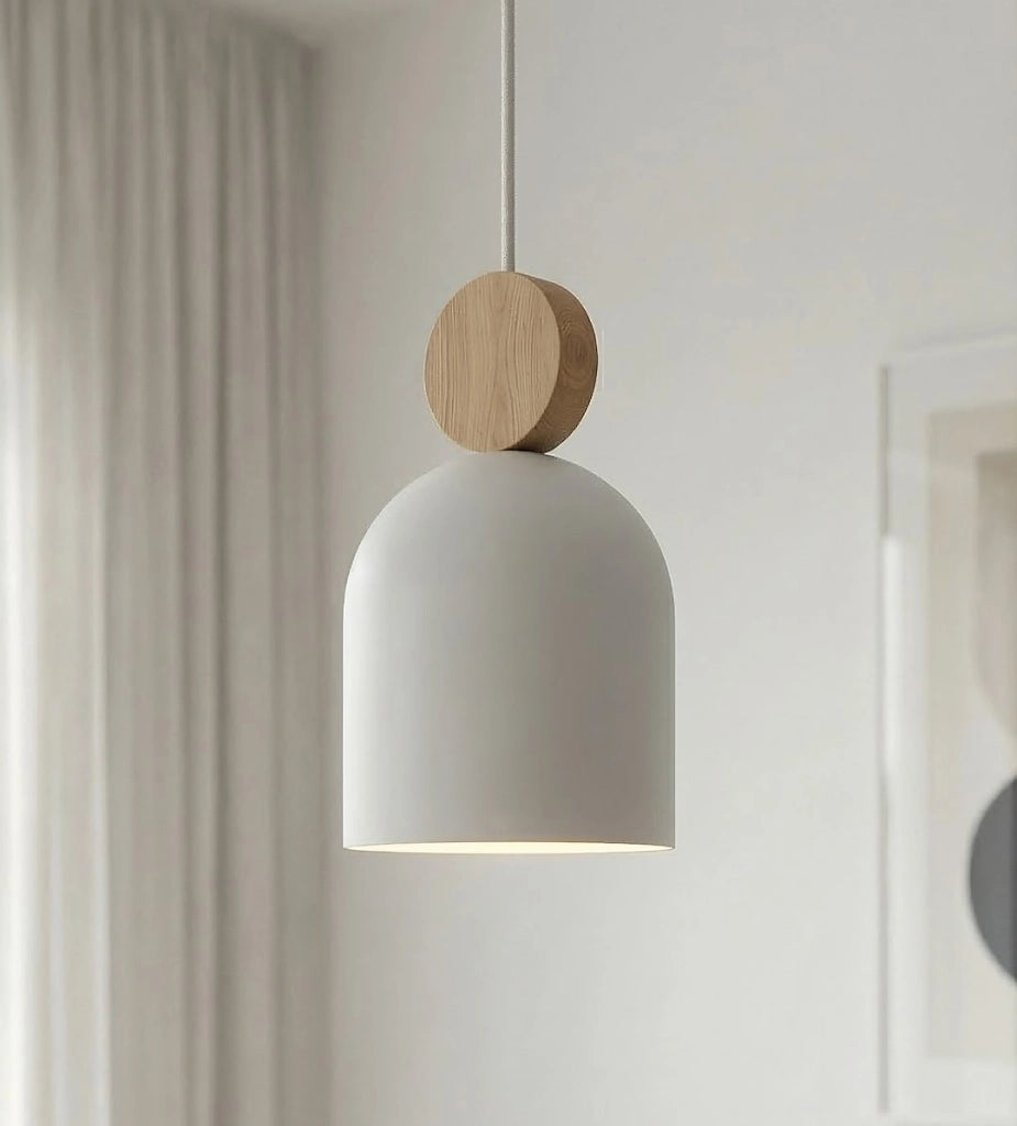 Lampada sospesa MESI bianca 3xGU10 legno Emibig