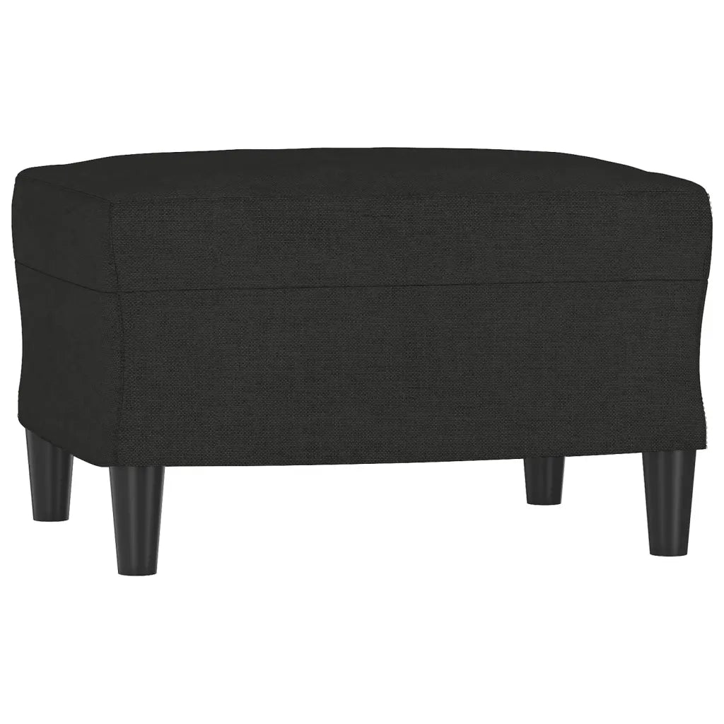 Poltrona con Poggiapiedi Nero 60 cm in Tessuto