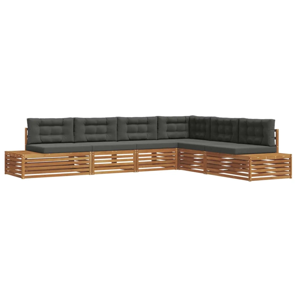 Set di divani da esterno 6 Pezzo Naturale e Antracite 3374102