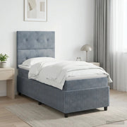 Letto box spring con materasso Grigio Scuro Singolo Velluto 3454712