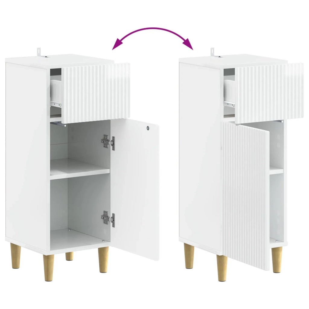 Set di Armadi da Bagno da 2 Pezzi ARNHEM Bianco Lucido 3418012