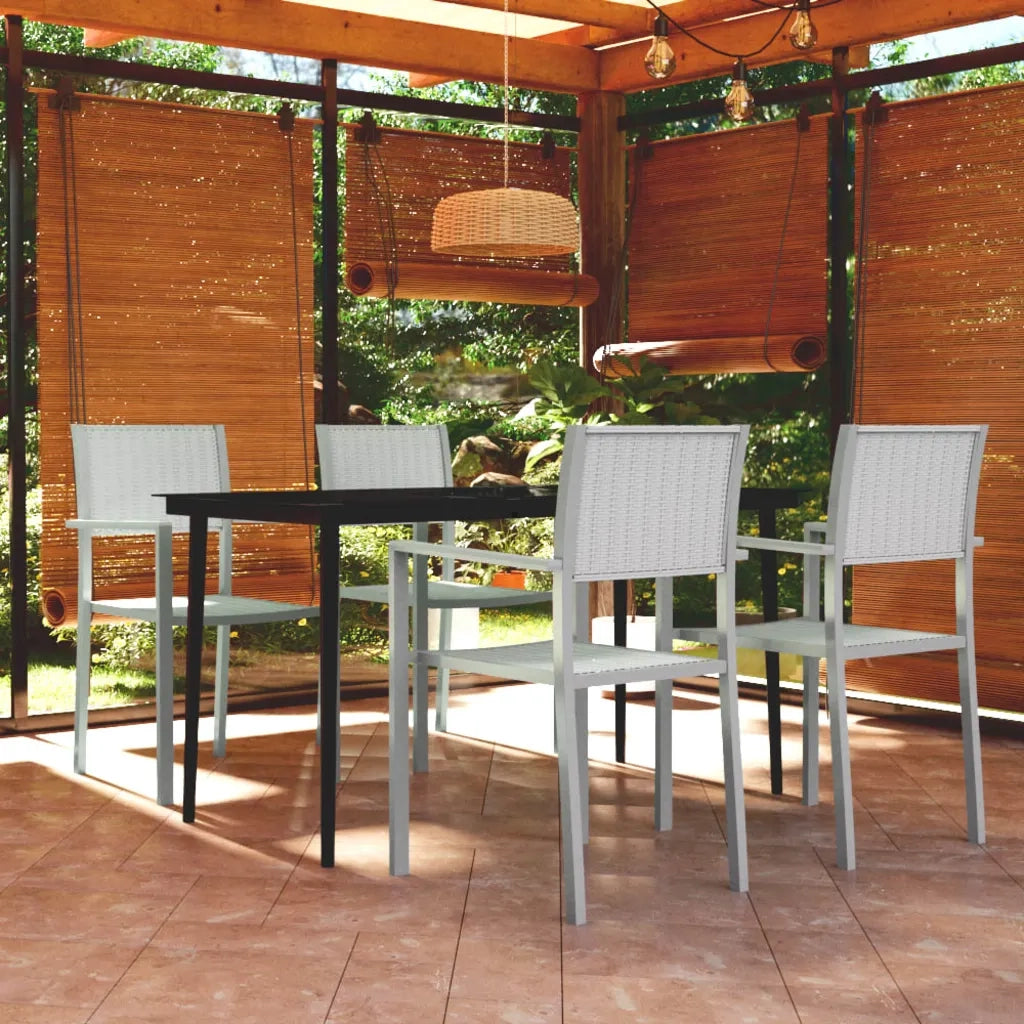 Set Mobili da Pranzo per Giardino 5 pz Bianco 3099271