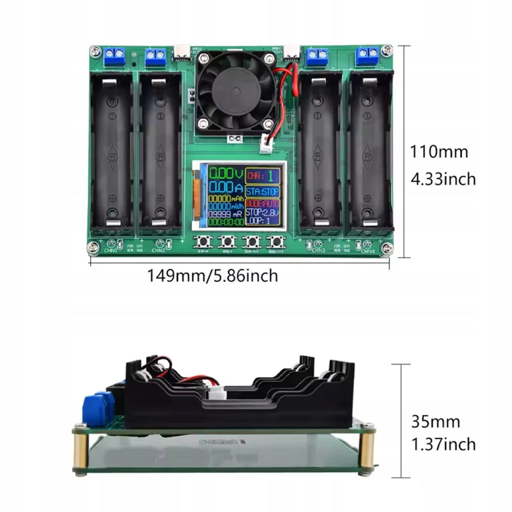 Tester e Caricabatterie VoltCheck Pro 4xUSB-C – 4 Canali Indipendenti | Misura Capacità | Display LED