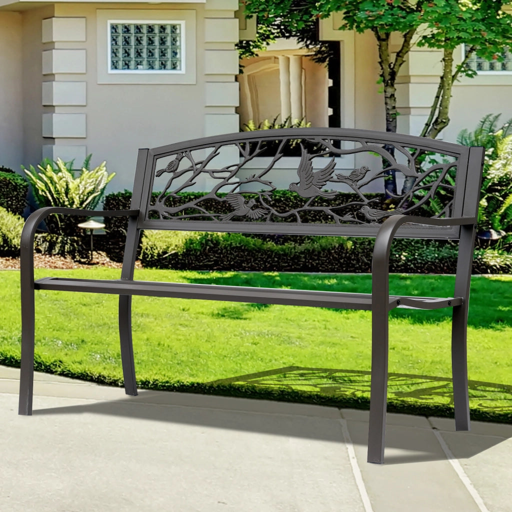 Banc de Jardin 3 Posti ¨C Minimal ¨C Marrone 127x60x85 cm