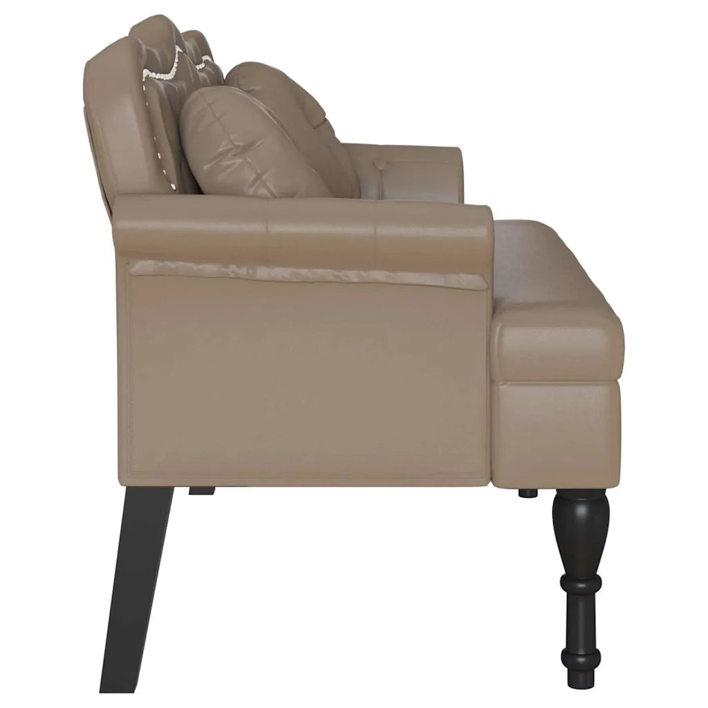 Panca Chesterfield-Sgabello-Divano con cuscino Cappuccino 120,5 x 65 x 75 cm