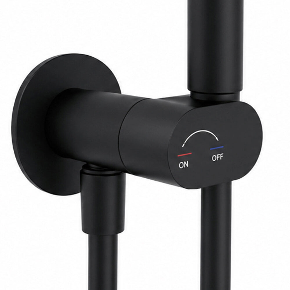 Idroscopino per wc e bidet nero tondo con miscelatore e kit doccino