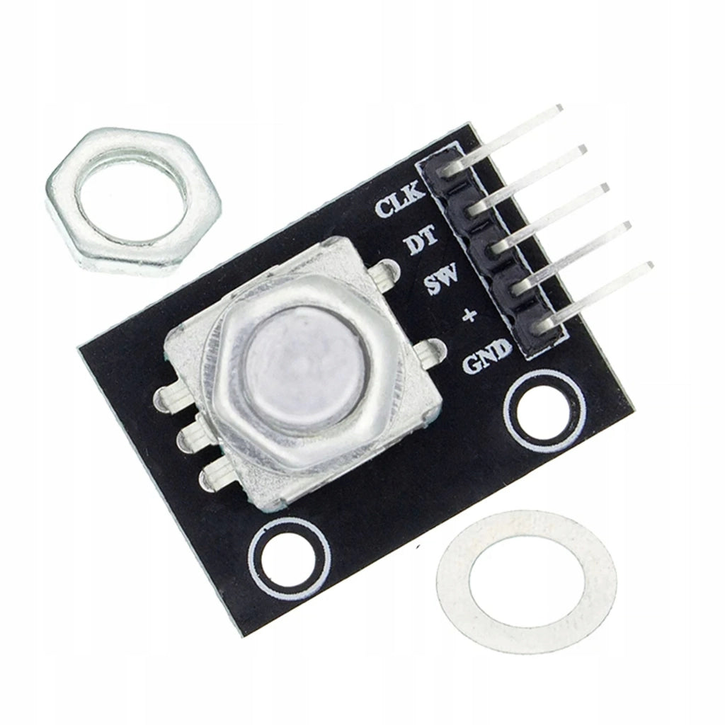Modulo Encoder Rotativo con Pulsante – Rotazione 360°, 20 Impulsi | Raster 2,54 mm