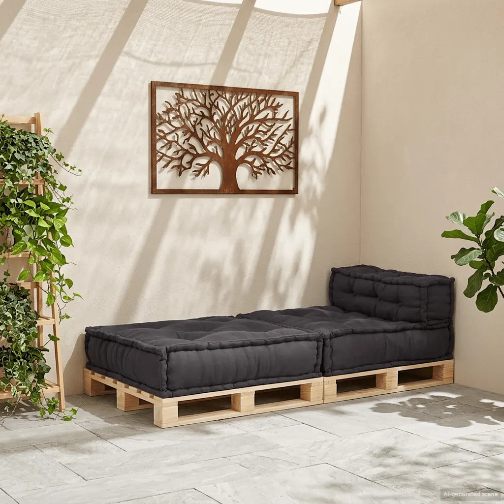 Divano | Divano da soggiorno | Sofa Componibile Antracite 70x70x54 in Tessuto