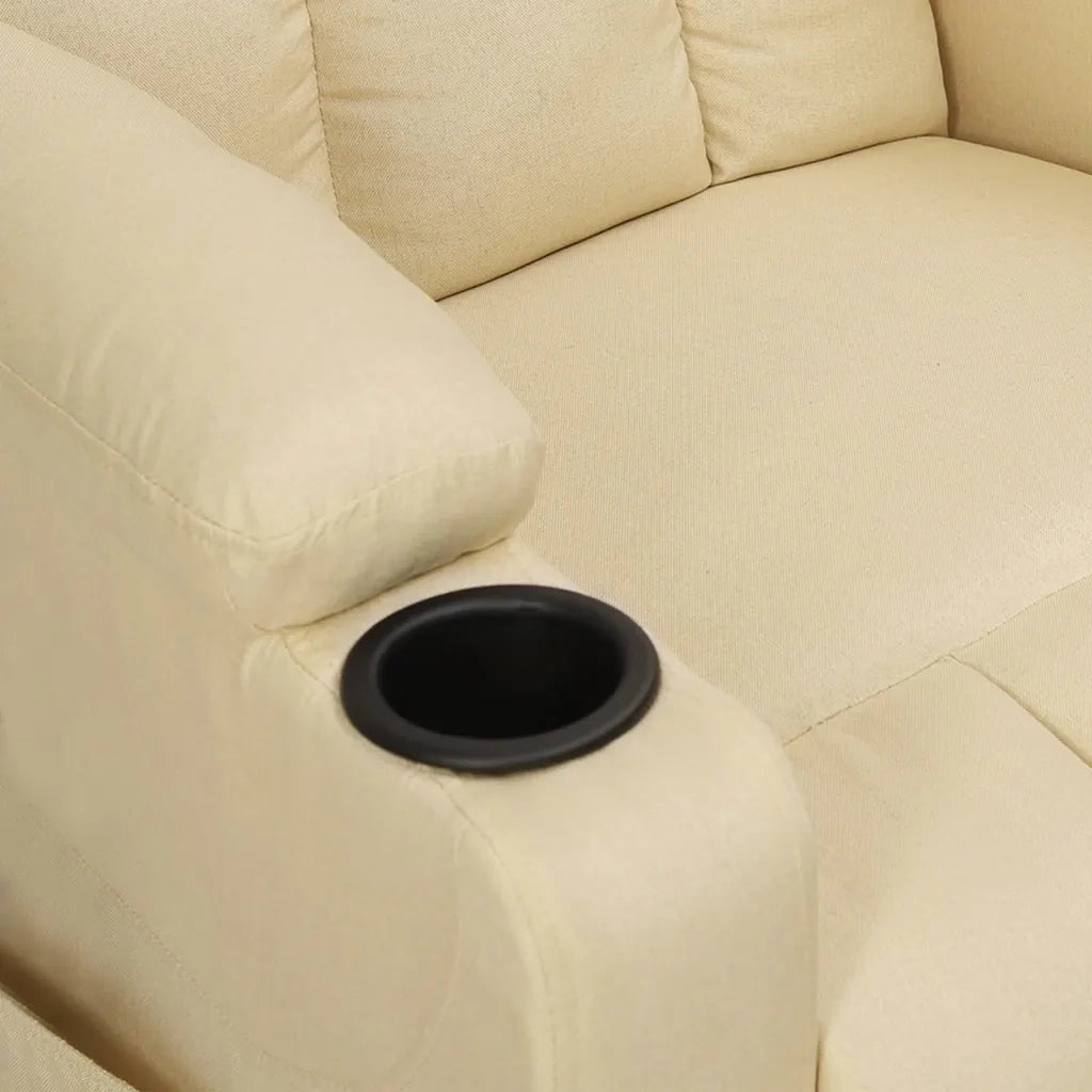 Poltrona | Sedia Relax Reclinabile in Tessuto Crema