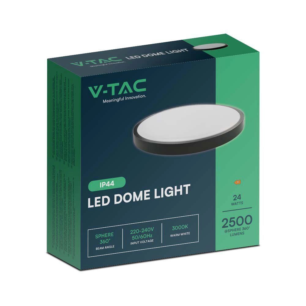 Plafoniera LED V-TAC 24W 30cm IP44 nera 3000K 2500lm