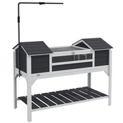 Casetta per tartarughe con 2 nicchie e lampada regolabile ¨C Minimal ¨C 122x56.5x93 cm grigio