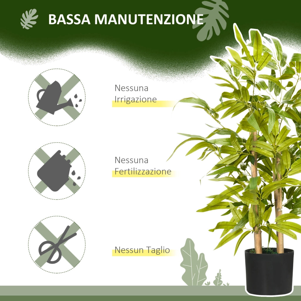 Pianta di Bamb¨´ Artificiale ¨C Xylo ¨C 60 cm Verde con Vaso in Cemento