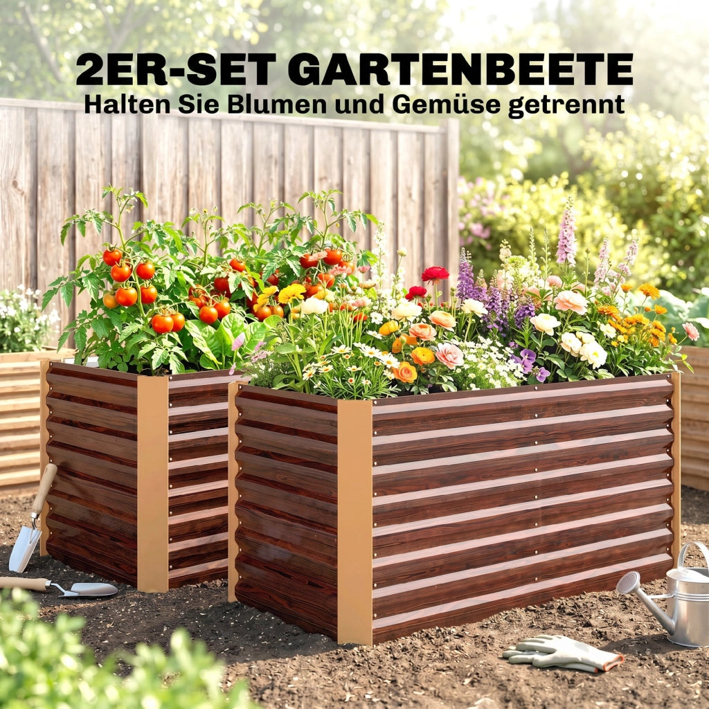 Hochbeet Set 2 Pezzi ¨C Minimal ¨C Marrone 120x60x60