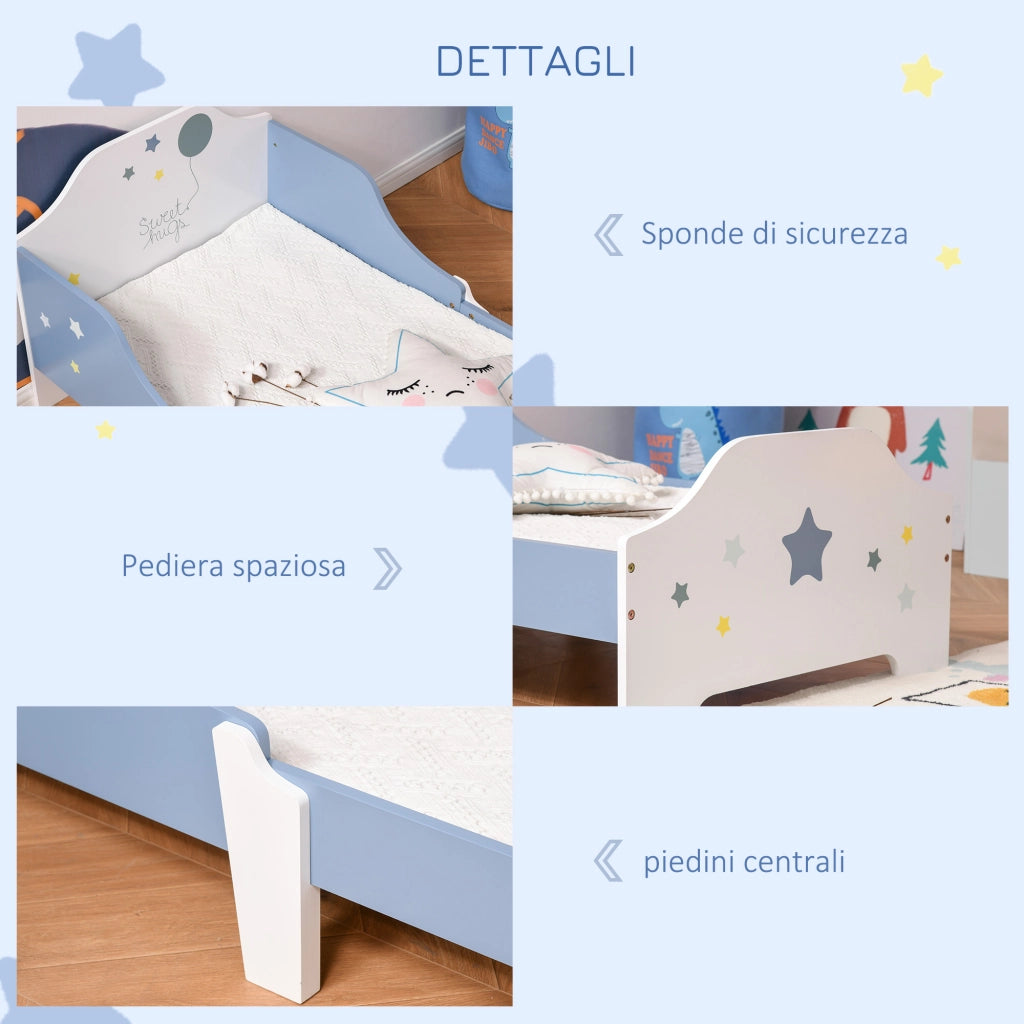 Letto Basso per Bambini ¨C zephmum ¨C Blu e Bianco