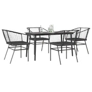 Set da Pranzo da Giardino con Cuscini 5 pz Polyrattan Vetro 3334501