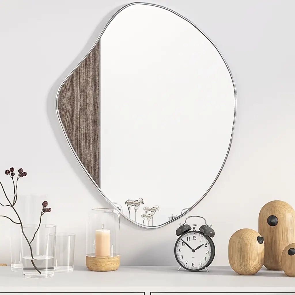 Specchio da Parete | Specchio decorativo Argento 60x50 cm