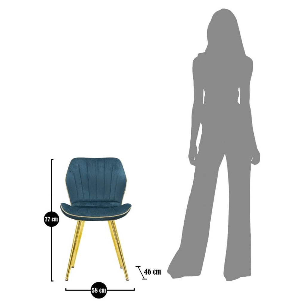 Set di 2 Sedie VKH384, Ottanio, Metallo, 46x58x77 cm
